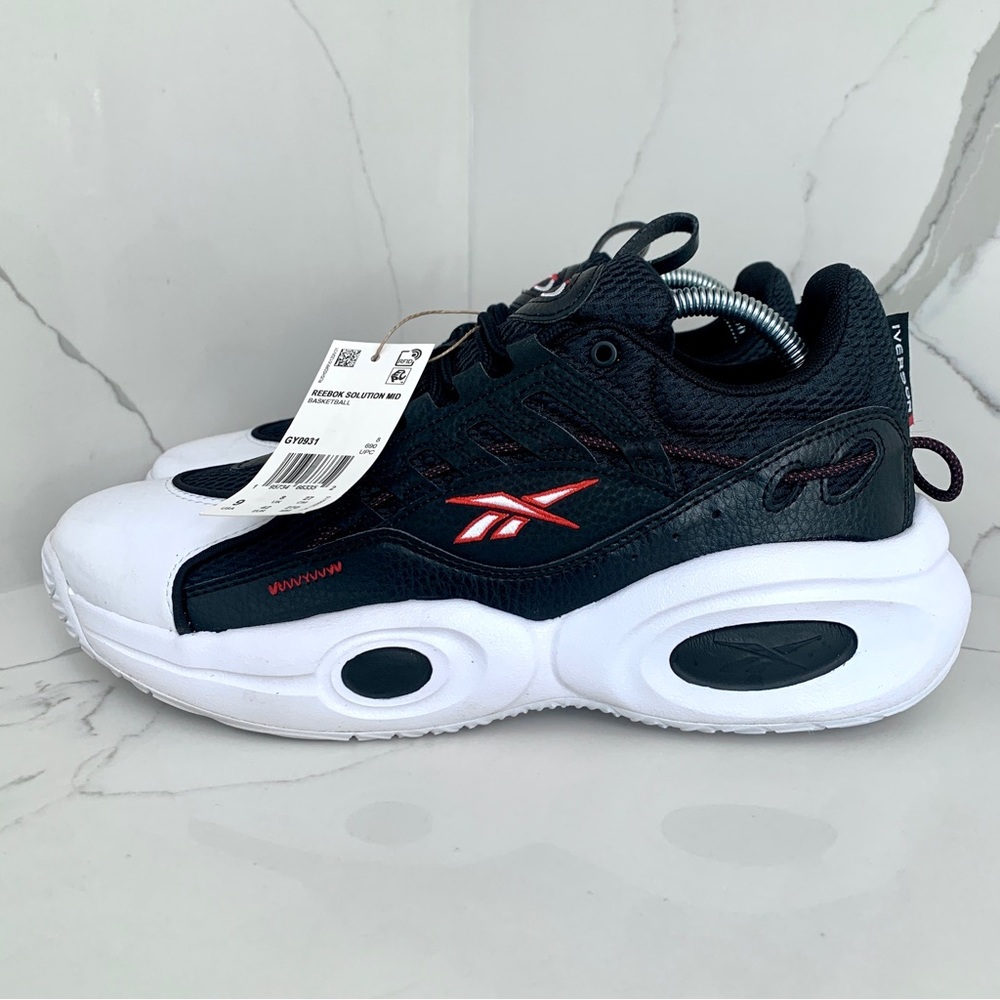 Reebok NWT Solution Mid Allen Iverson Basketball Shoes Mens 9 12 Black GY0931